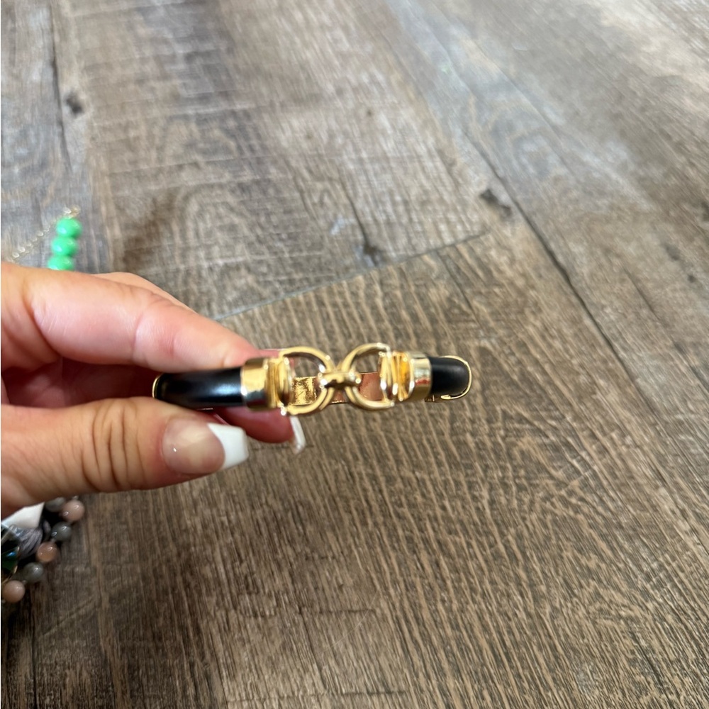 Elegant Black and Gold bangle Bracelet
